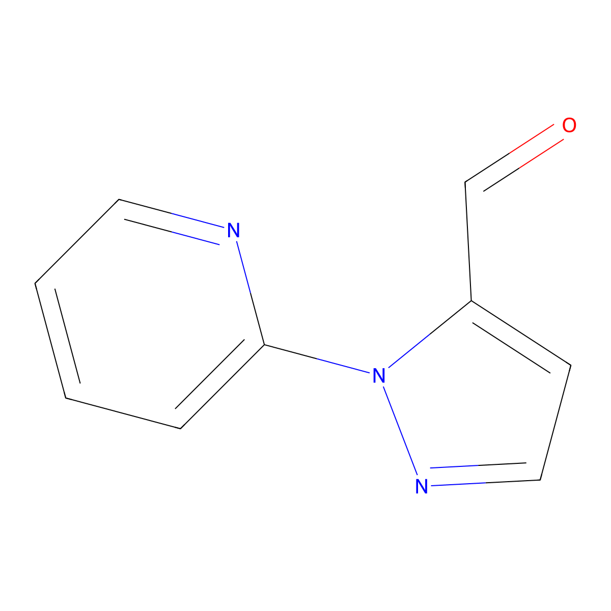 1-(pyridin-2-yl)-1H-pyrazole-5-carbaldehyde molecular structure, CAS 1269294-20-3