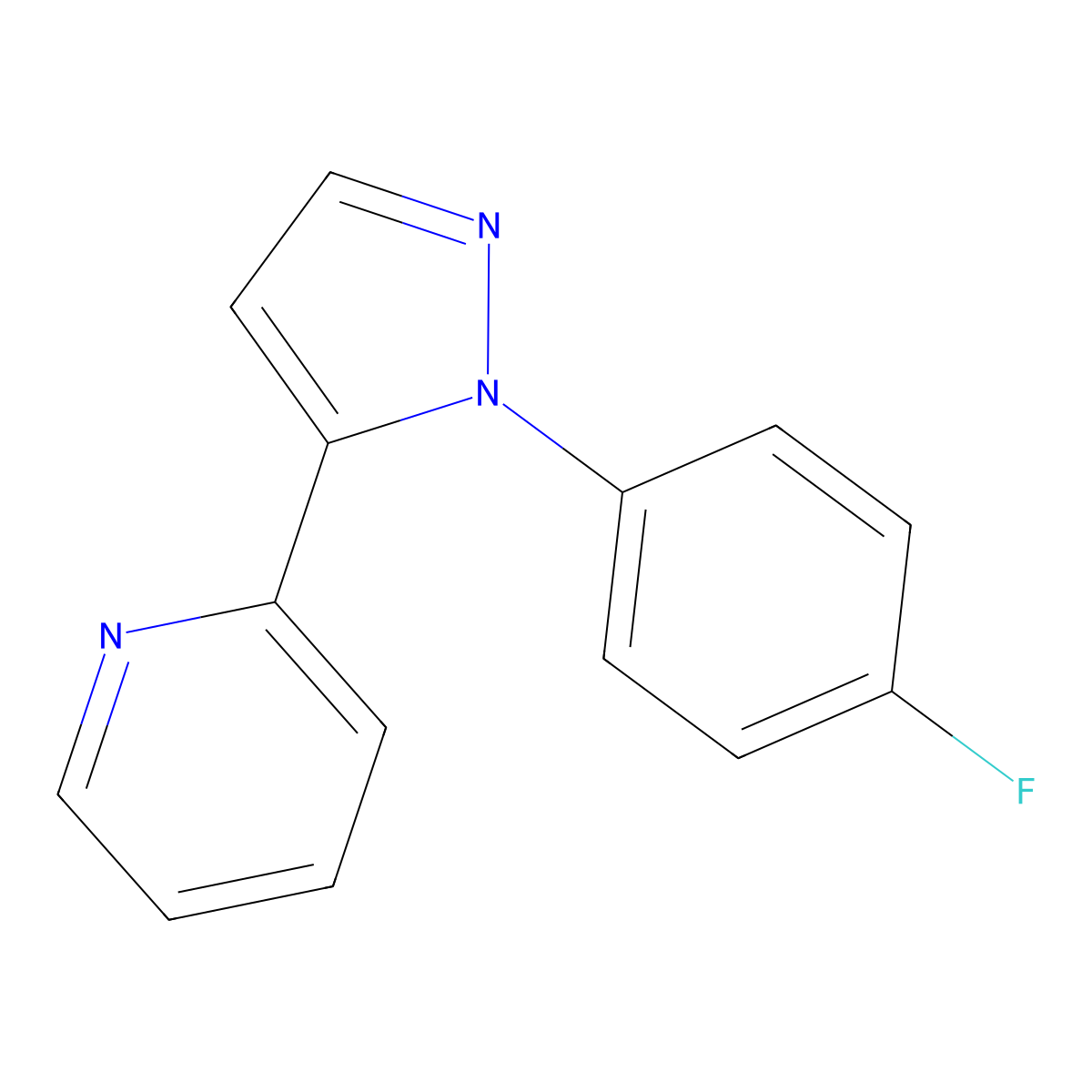 2-(1-(4-fluorophenyl)-1H-pyrazol-5-yl)pyridine molecular structure, CAS 1269294-22-5