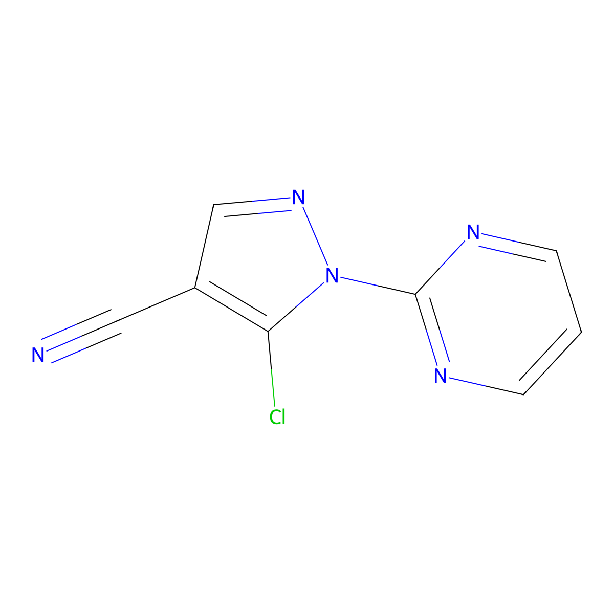 5-Chloro-1-(pyrimidin-2-YL)-1H-pyrazole-4-carbonitrile molecular structure, CAS 1269294-29-2