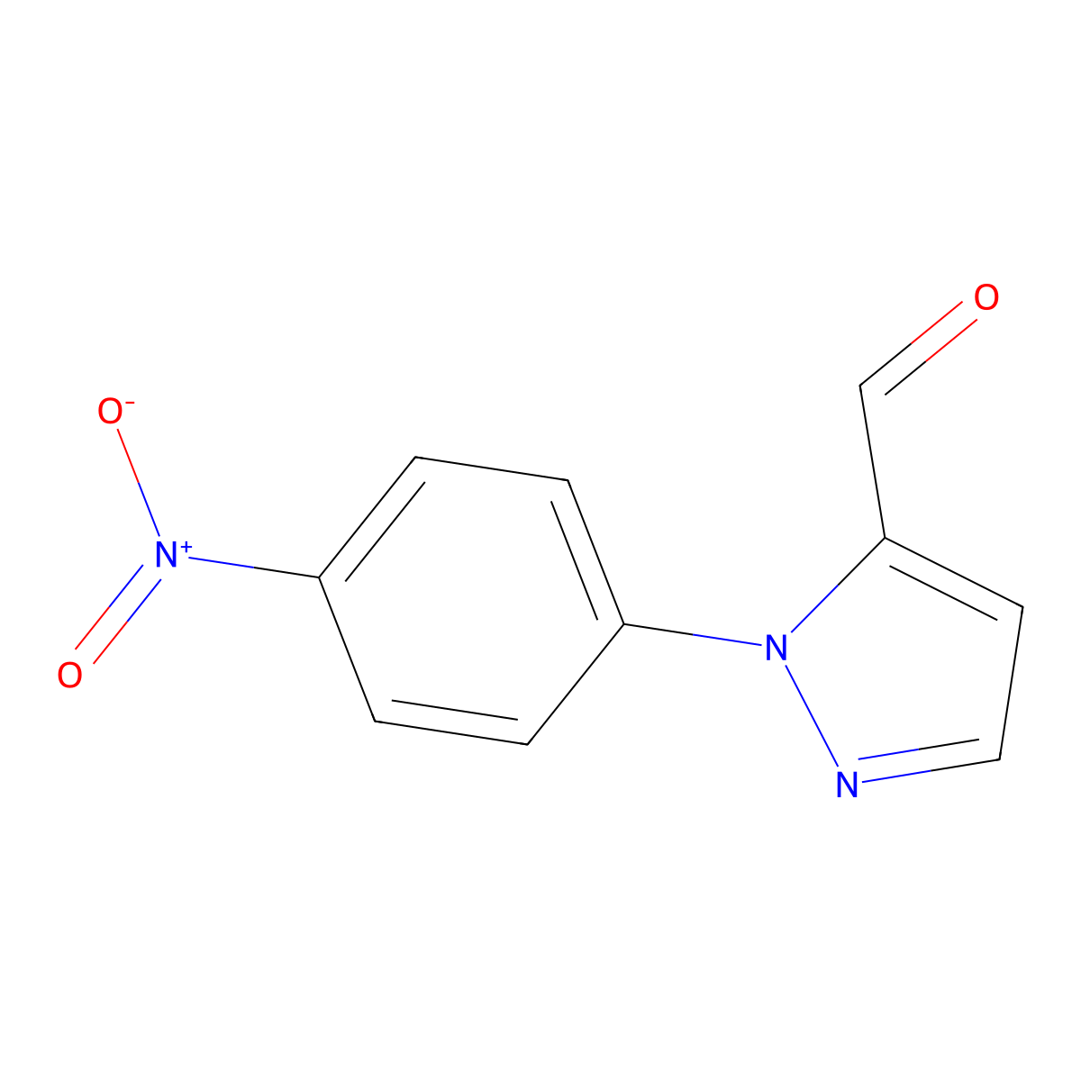 1-(4-nitrophenyl)-1H-pyrazole-5-carbaldehyde molecular structure, CAS 1269294-31-6