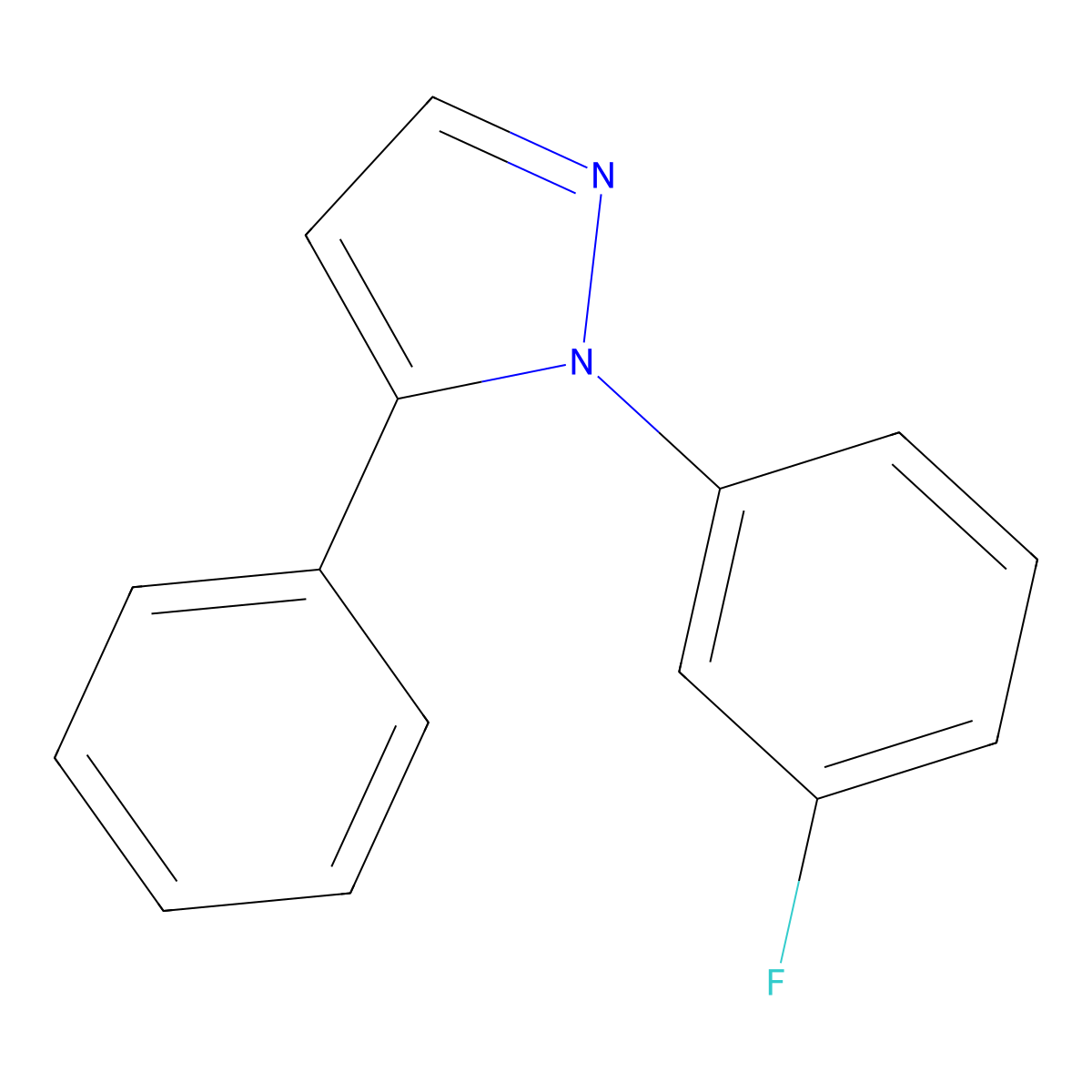 1-(3-fluorophenyl)-5-phenyl-1H-pyrazole molecular structure, CAS 1269294-32-7