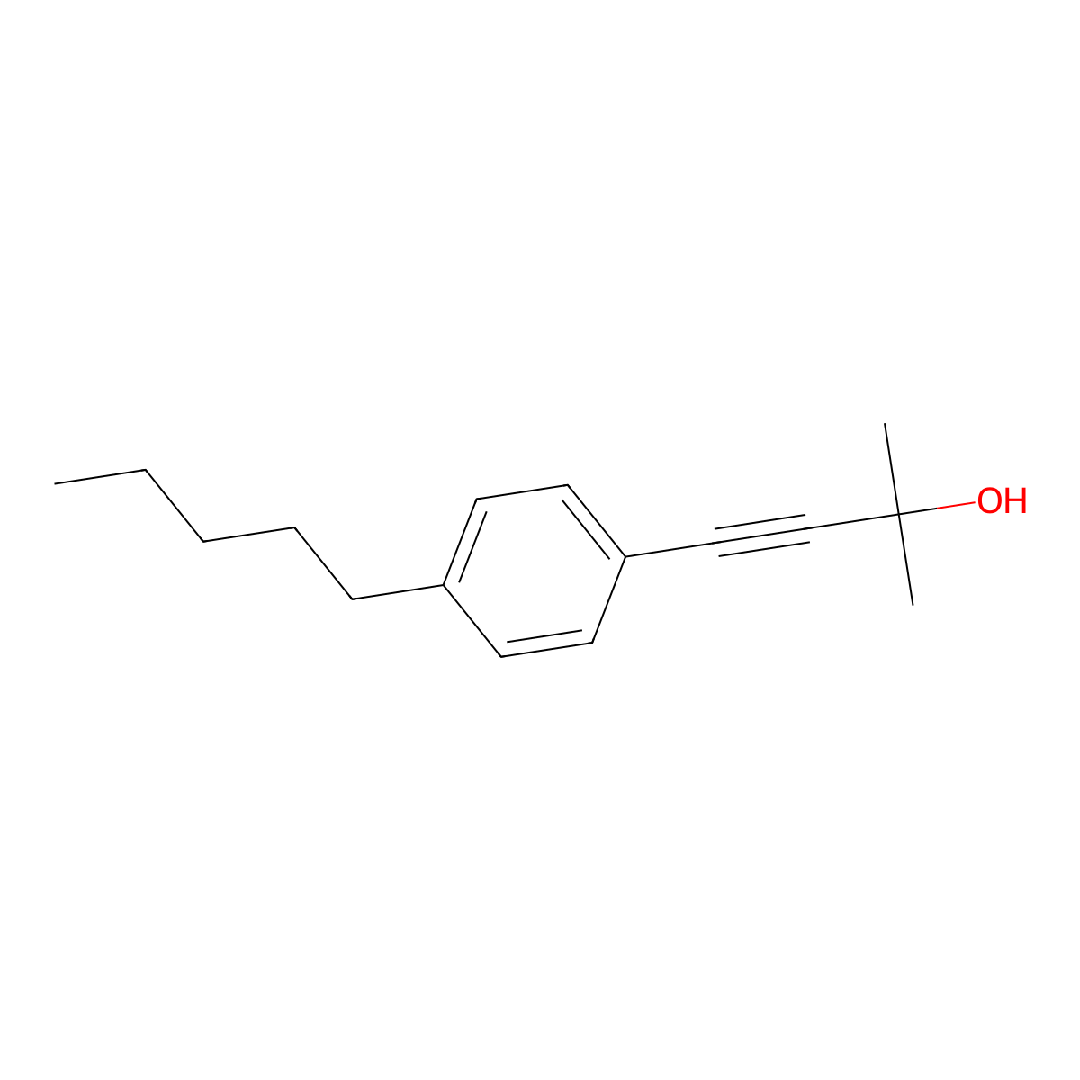2-Methyl-4-(4-pentylphenyl)-3-butyn-2-ol molecular structure, CAS 126930-73-2