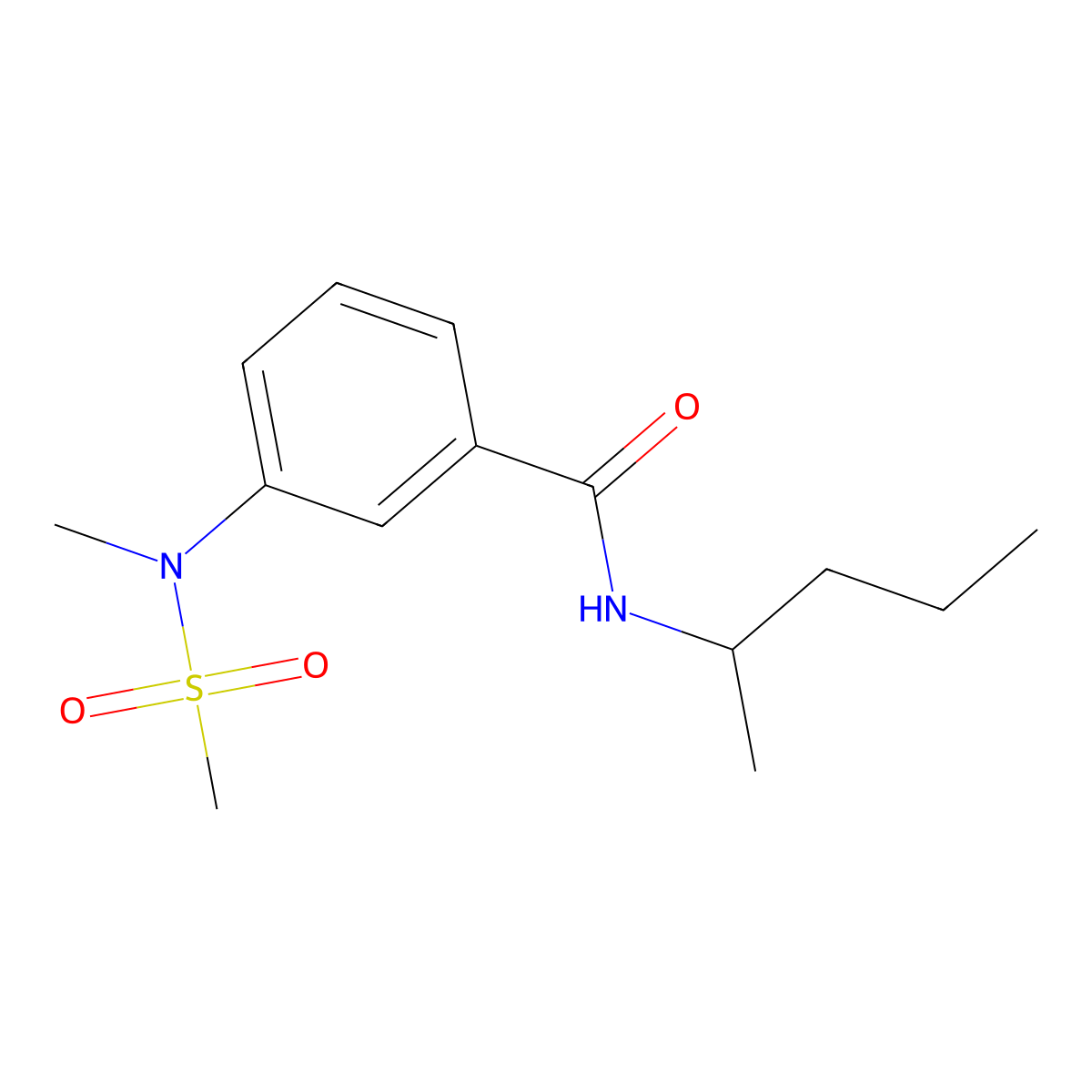 3-[methyl(methylsulfonyl)amino]-N-(pentan-2-yl)benzamide molecular structure, CAS 1269354-10-0