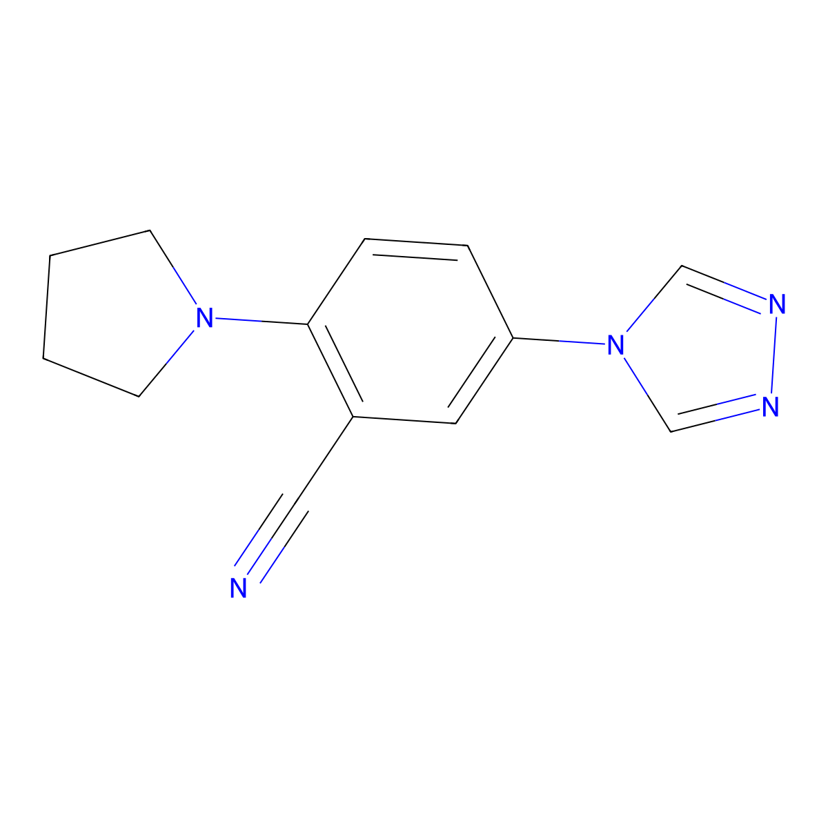 2-(Pyrrolidin-1-yl)-5-(4H-1,2,4-triazol-4-yl)benzonitrile molecular structure, CAS 1269354-97-3