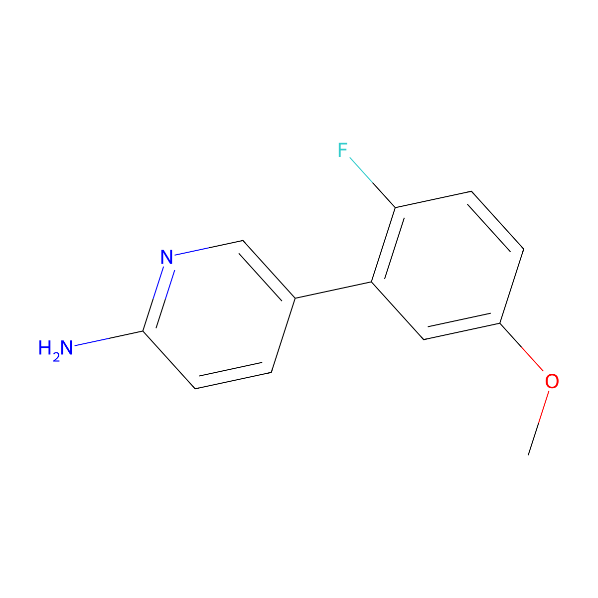 5-(2-Fluoro-5-methoxyphenyl)pyridin-2-amine molecular structure, CAS 1269355-23-8
