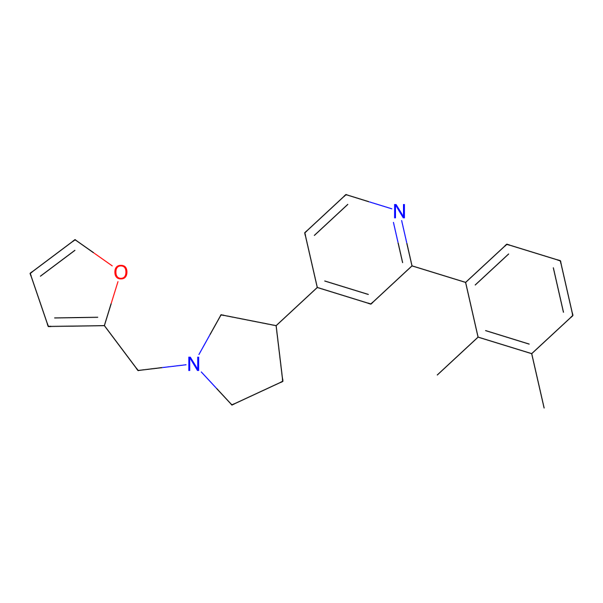 2-(2,3-Dimethylphenyl)-4-[1-(2-furylmethyl)pyrrolidin-3-yl]pyridine molecular structure, CAS 1269358-85-1