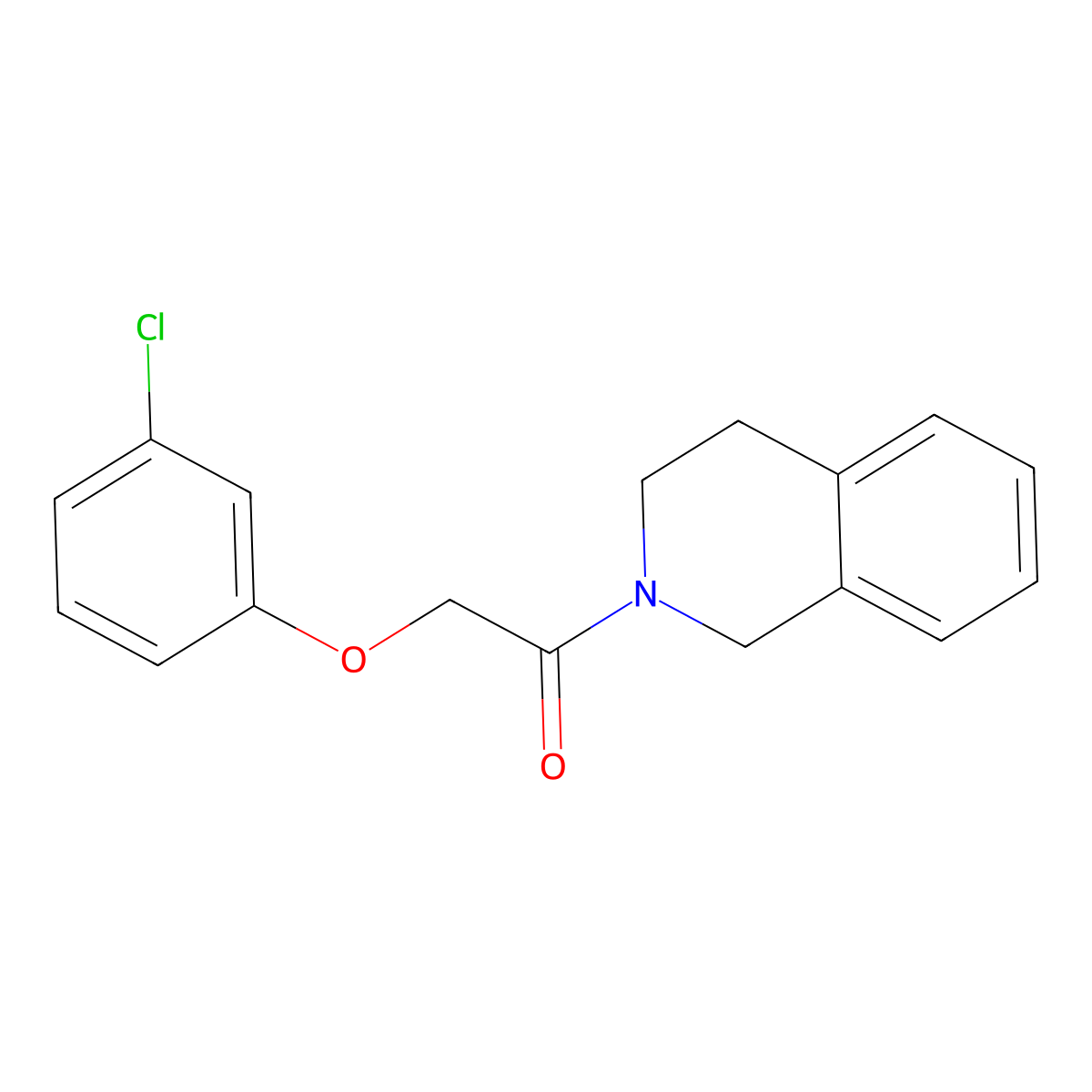 2-(3-chlorophenoxy)-1-(3,4-dihydroisoquinolin-2(1H)-yl)ethanone molecular structure, CAS 1269361-76-3