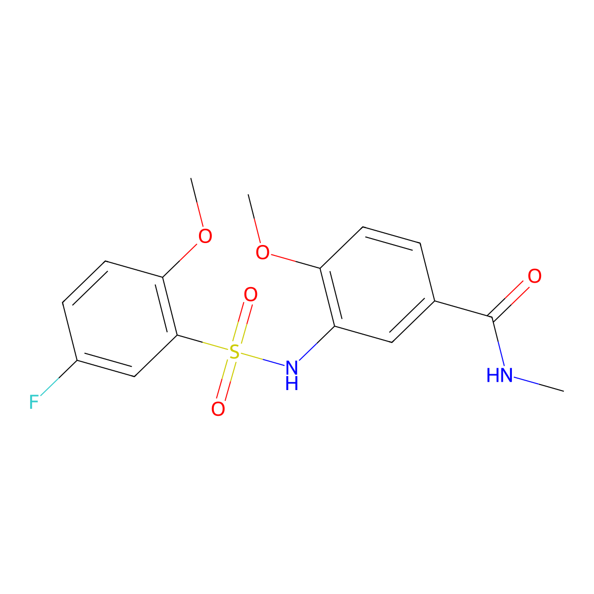 3-{[(5-fluoro-2-methoxyphenyl)sulfonyl]amino}-4-methoxy-N-methylbenzamide molecular structure, CAS 1269361-87-6