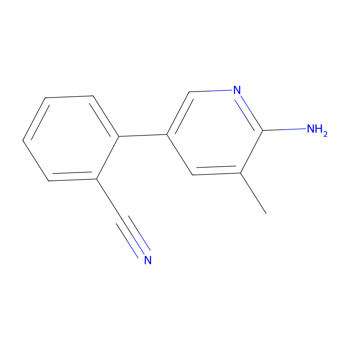2-(6-Amino-5-methyl-3-pyridinyl)benzonitrile molecular structure, CAS 1269367-43-2