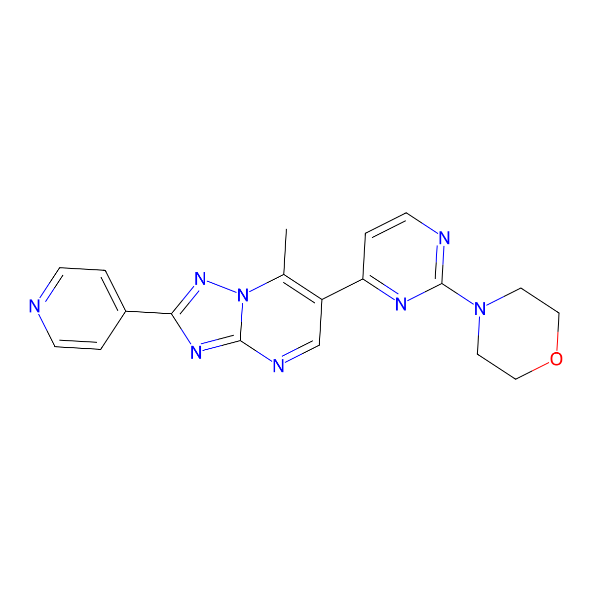 7-Methyl-6-[2-(morpholin-4-yl)pyrimidin-4-yl]-2-(pyridin-4-yl)[1,2,4]triazolo[1,5-a]pyrimidine molecular structure, CAS 1269369-97-2