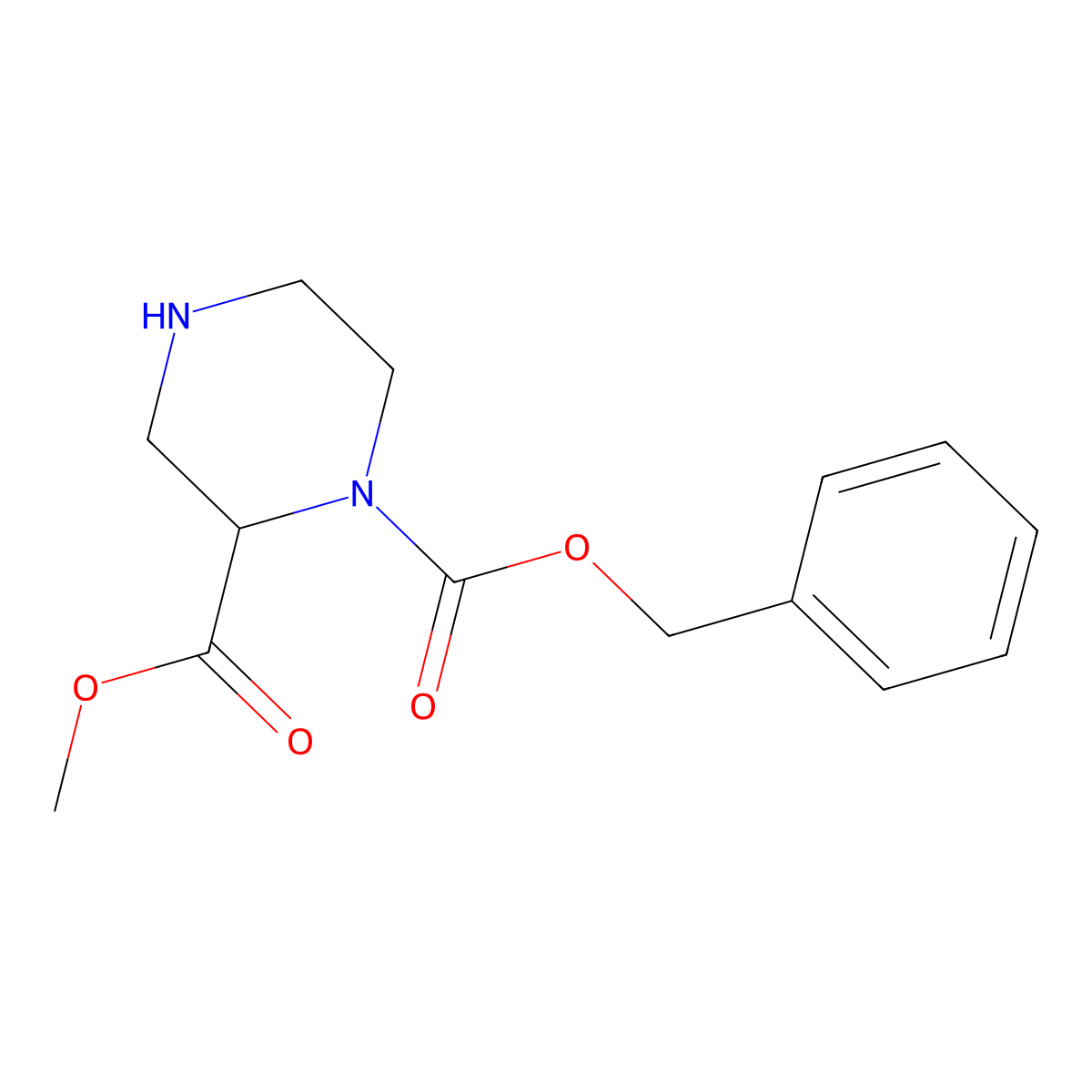 1-Benzyl 2-methyl piperazine-1,2-dicarboxylate molecular structure, CAS 126937-43-7