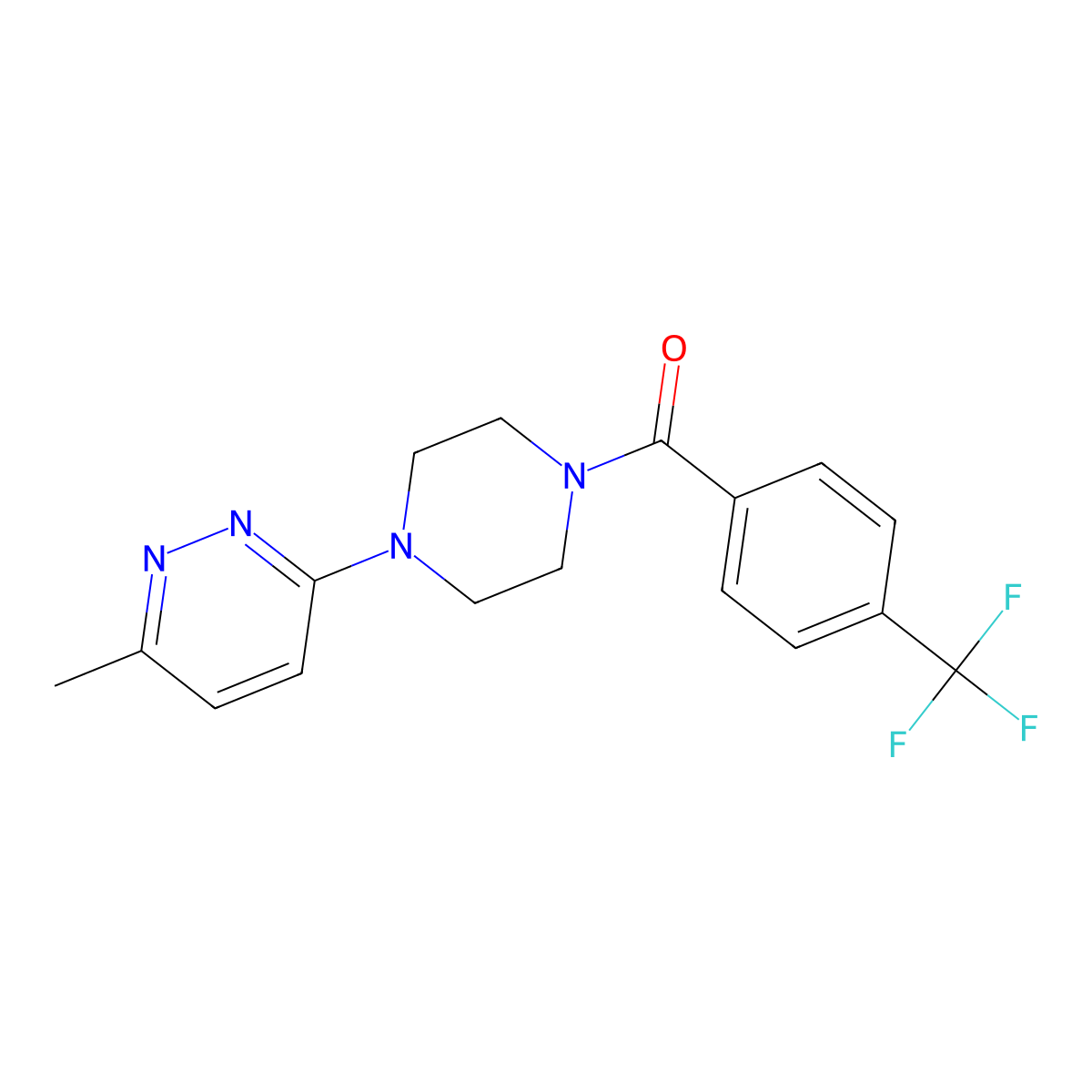 (4-(6-Methylpyridazin-3-yl)piperazin-1-yl)(4-(trifluoromethyl)phenyl)methanone molecular structure, CAS 1269371-51-8