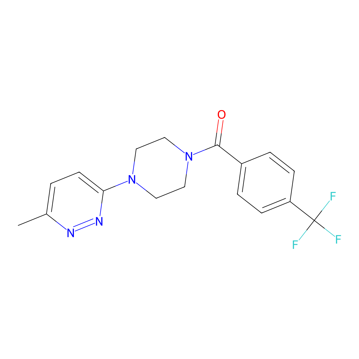 (4-(6-Methylpyridazin-3-yl)piperazin-1-yl)(4-(trifluoromethyl)phenyl)methanone molecular structure, CAS 1269371-51-8
