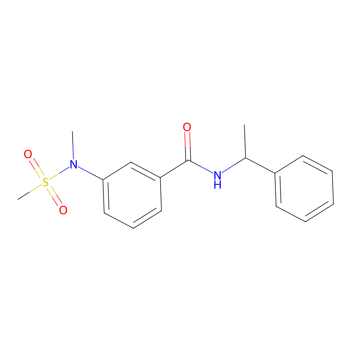 3-[methyl(methylsulfonyl)amino]-N-(1-phenylethyl)benzamide molecular structure, CAS 1269371-59-6