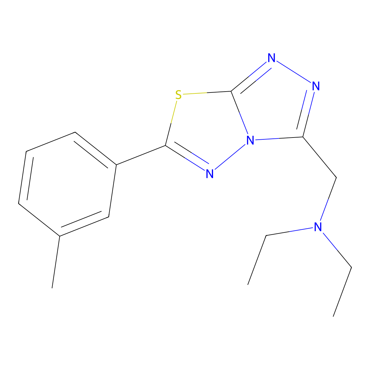 N-ethyl-N-{[6-(3-methylphenyl)[1,2,4]triazolo[3,4-b][1,3,4]thiadiazol-3-yl]methyl}ethanamine molecular structure, CAS 1269375-53-2
