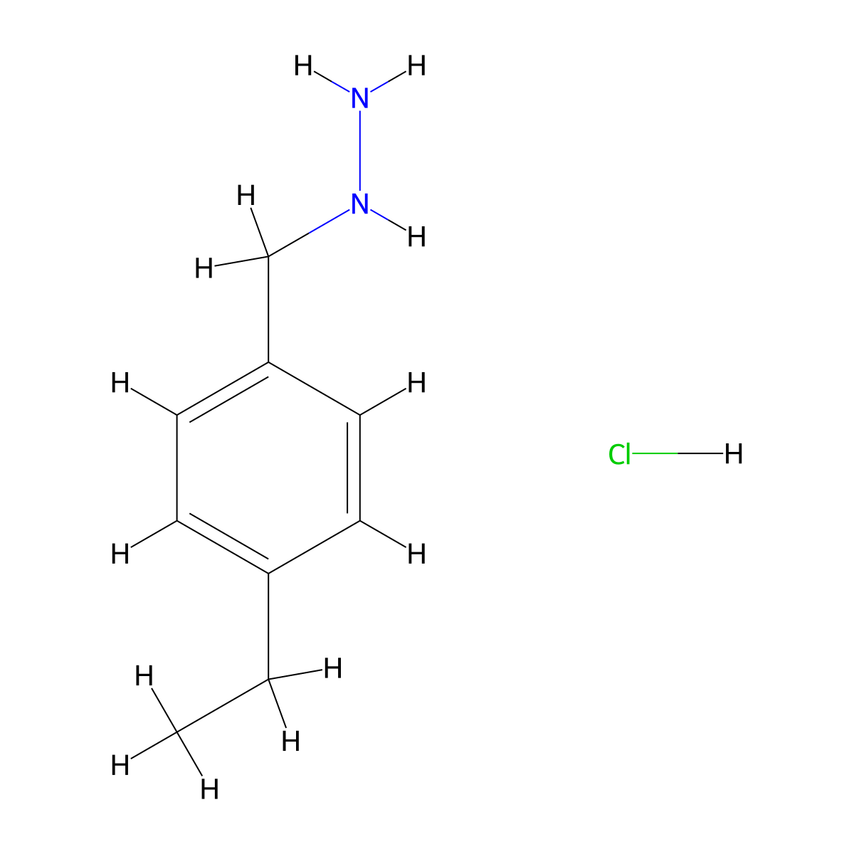 (4-Ethylbenzyl)hydrazine hydrochloride molecular structure, CAS 1269376-23-9