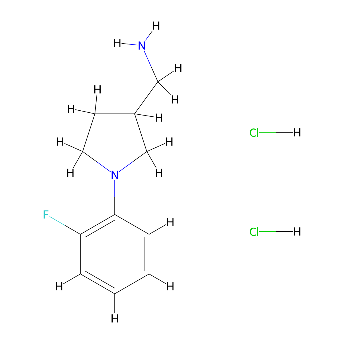1-[1-(2-Fluorophenyl)pyrrolidin-3-YL]methanamine dihydrochloride molecular structure, CAS 1269376-45-5