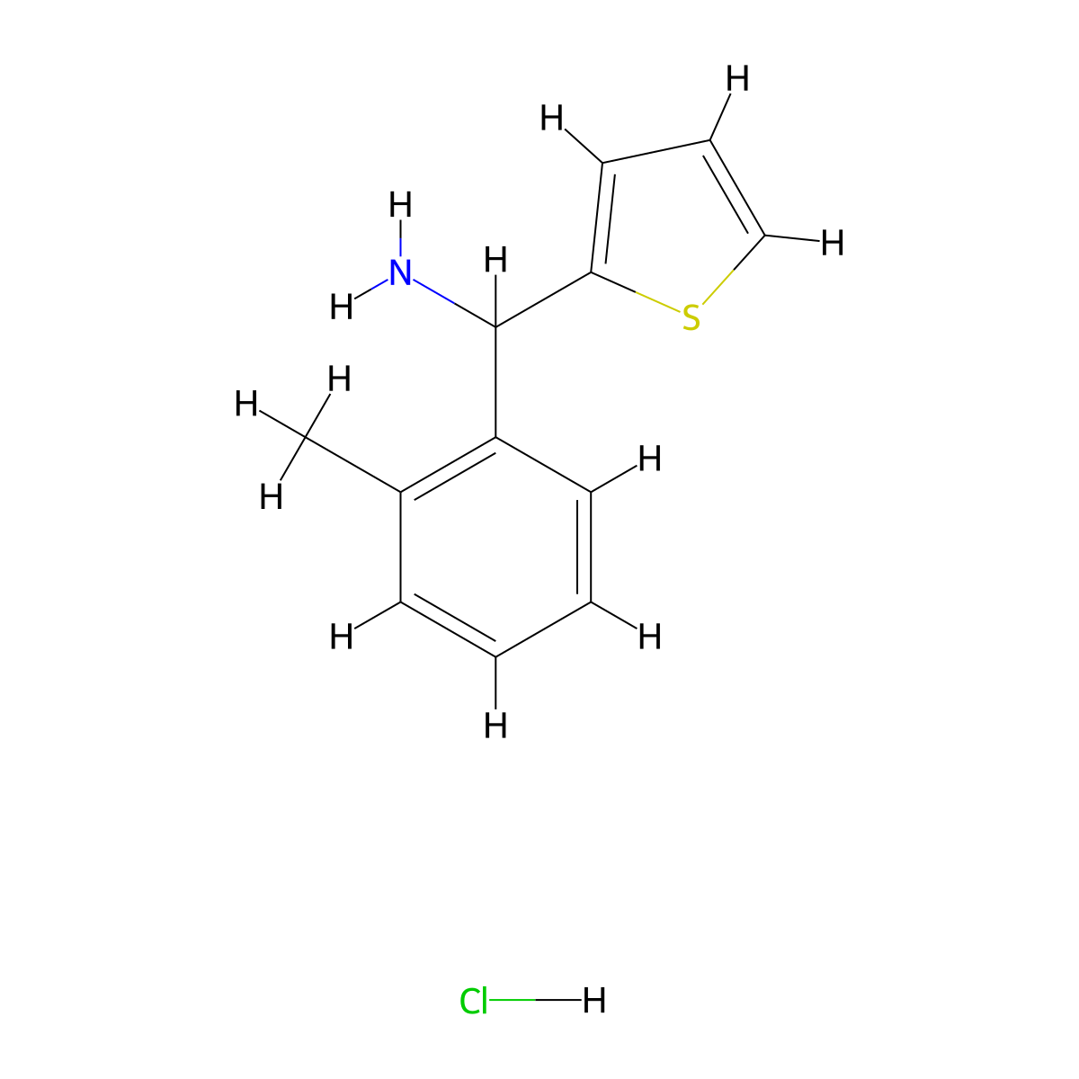 [(2-Methylphenyl)(2-thienyl)methyl]amine hydrochloride molecular structure, CAS 1269376-69-3