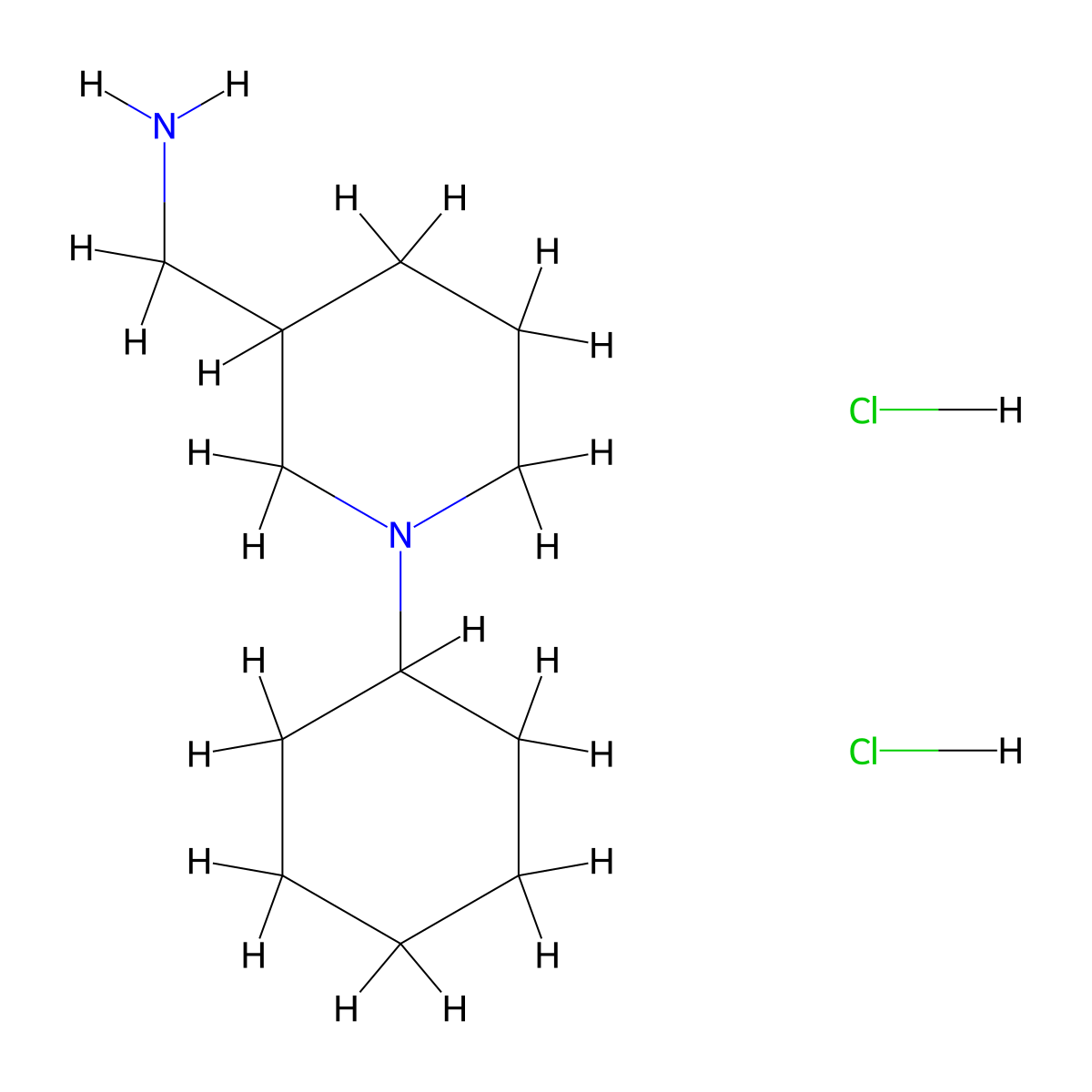 [(1-Cyclohexyl-3-piperidinyl)methyl]amine dihydrochloride molecular structure, CAS 1269376-76-2