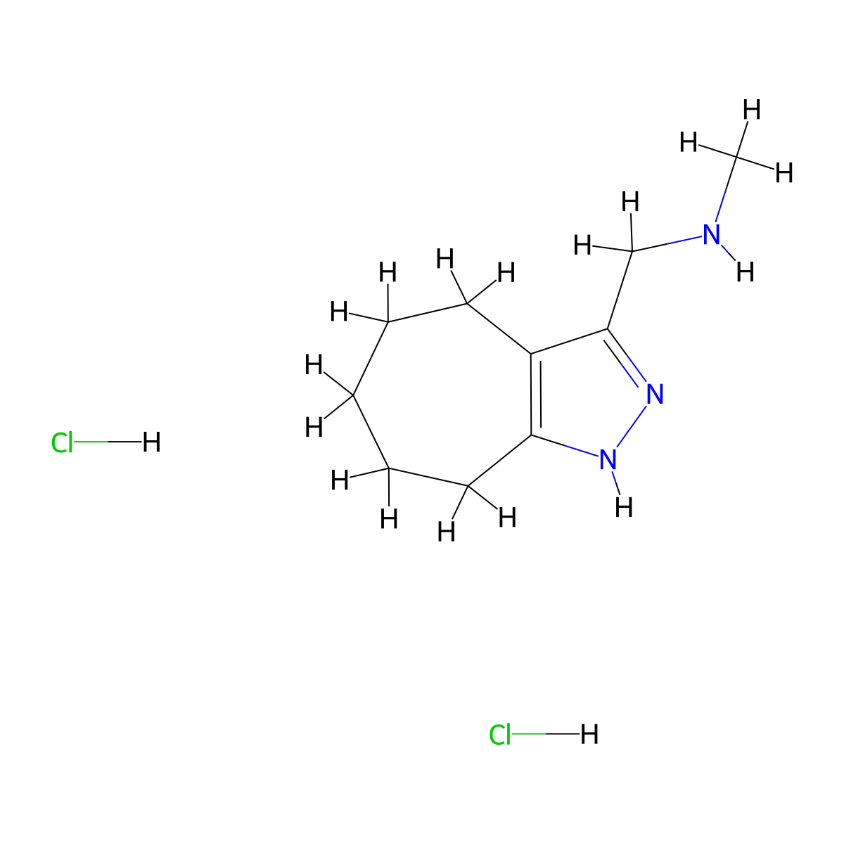 (1,4,5,6,7,8-Hexahydrocyclohepta[c]pyrazol-3-ylmethyl)methylamine dihydrochloride molecular structure, CAS 1269378-64-4