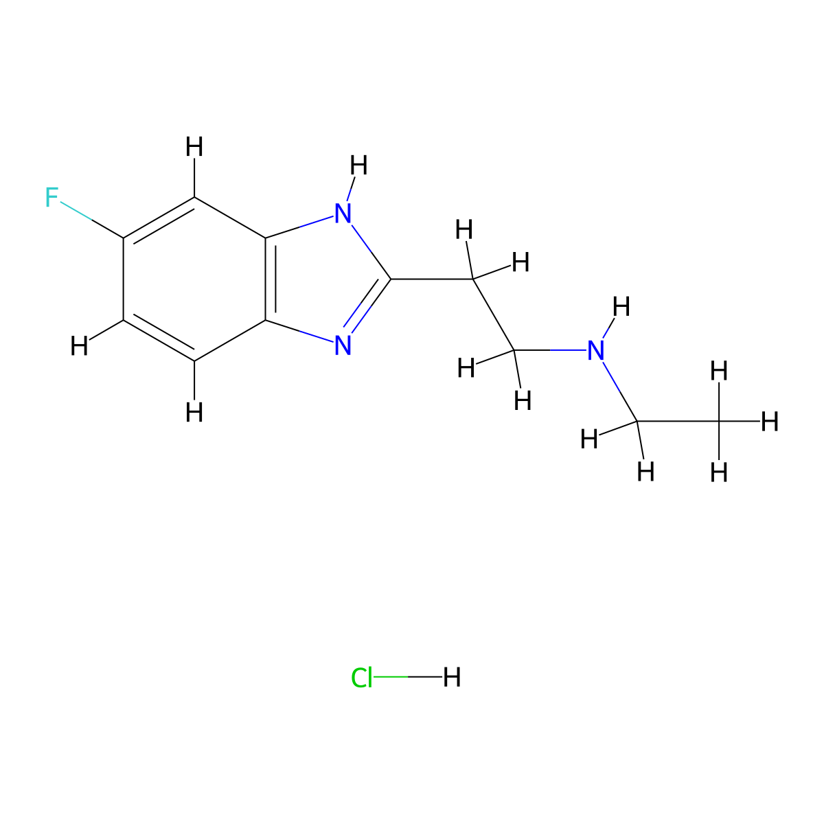 N-Ethyl-2-(5-fluoro-1H-benzimidazol-2-yl)ethanamine hydrochloride molecular structure, CAS 1269378-80-4