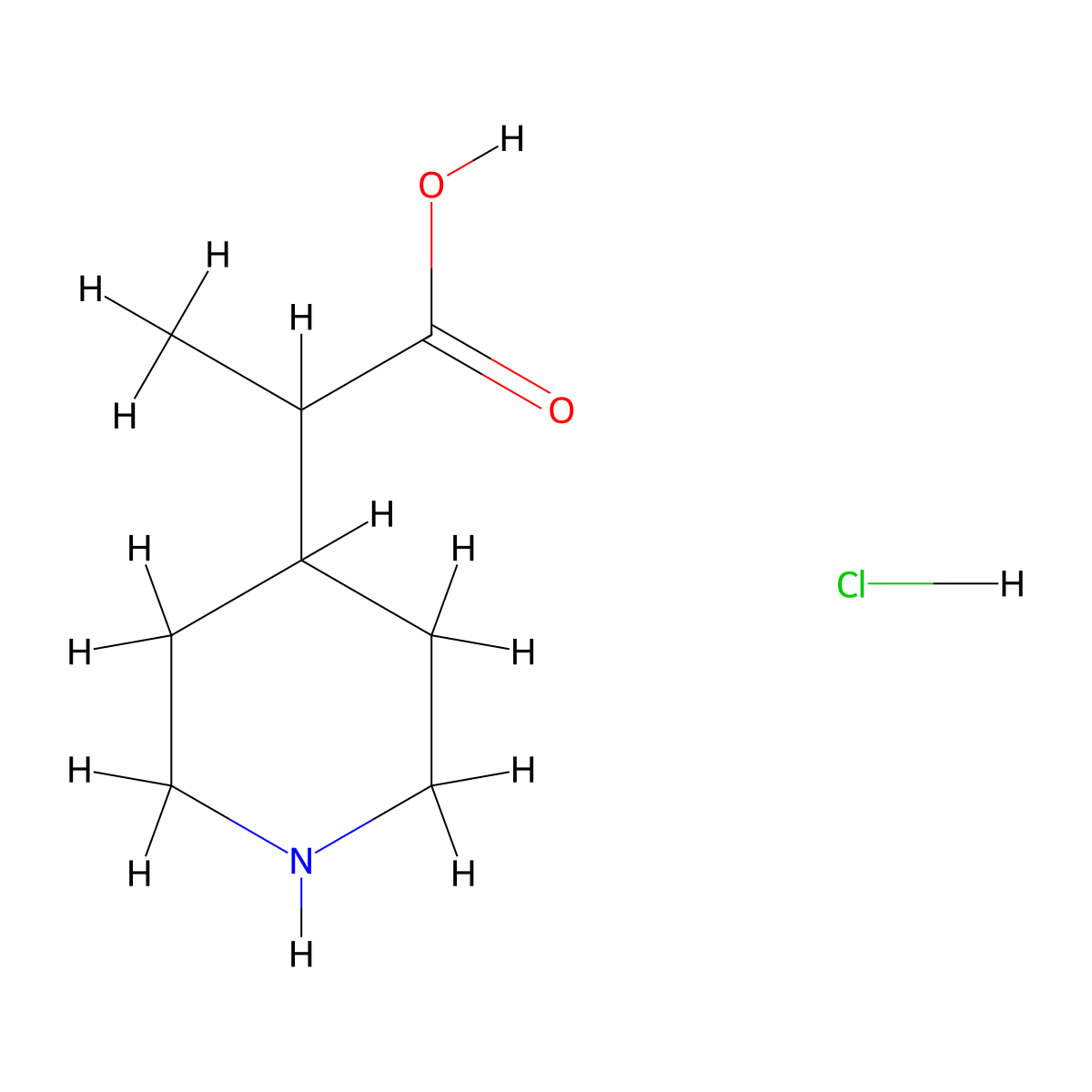 2-(Piperidin-4-yl)propanoic acid hydrochloride molecular structure, CAS 1269379-23-8