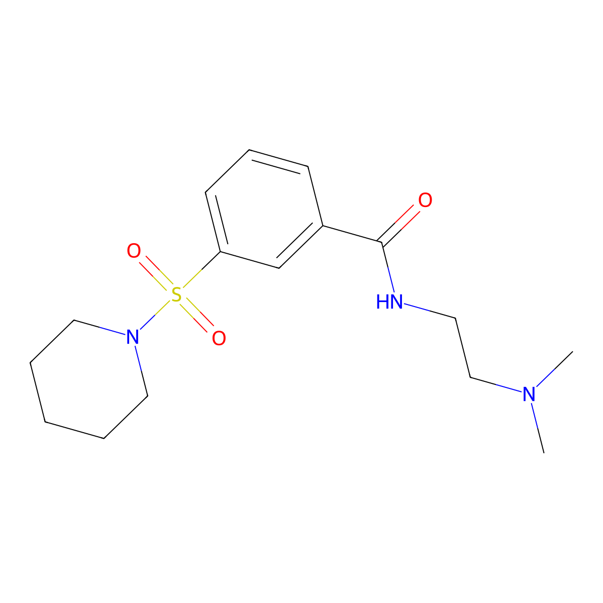 N-[2-(dimethylamino)ethyl]-3-(piperidin-1-ylsulfonyl)benzamide molecular structure, CAS 1269382-24-2