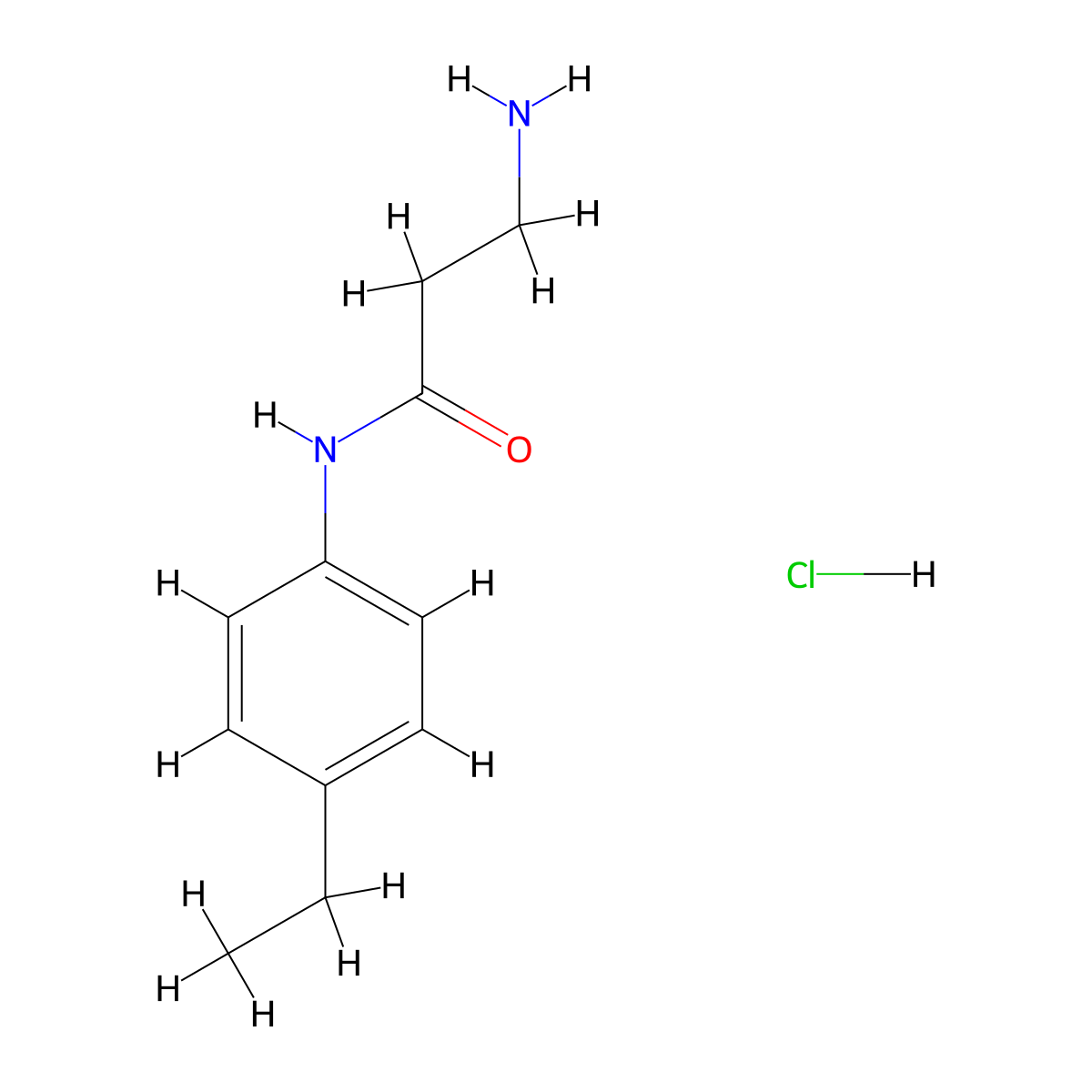 N~1~-(4-ethylphenyl)-beta-alaninamide hydrochloride molecular structure, CAS 1269383-20-1