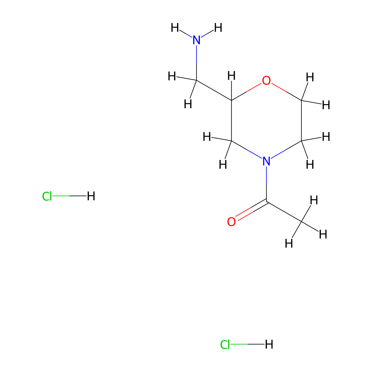 1-(4-Acetyl-2-morpholinyl)methanamine dihydrochloride molecular structure, CAS 1269384-10-2