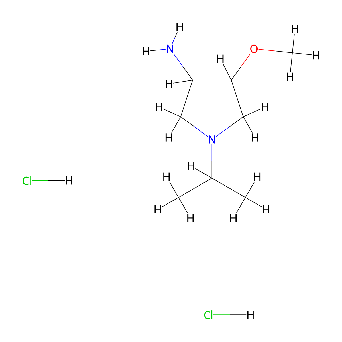 1-Isopropyl-4-methoxypyrrolidin-3-aminedihydrochloride molecular structure, CAS 1269384-17-9