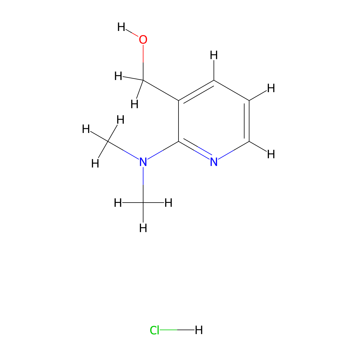 [2-(Dimethylamino)-3-pyridinyl]methanol hydrochloride molecular structure, CAS 1269384-26-0
