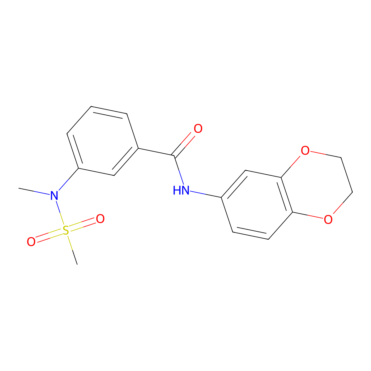 N-(2,3-dihydro-1,4-benzodioxin-6-yl)-3-[methyl(methylsulfonyl)amino]benzamide molecular structure, CAS 1269384-88-4