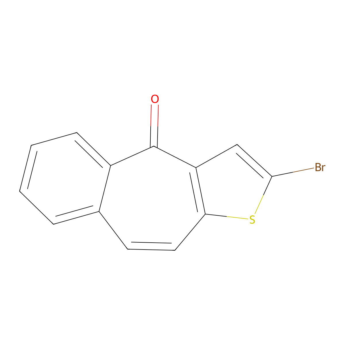 2-bromo-4H-benzo[4,5]cyclohepta[1,2-b]thiophen-4-one molecular structure, CAS 126939-25-1