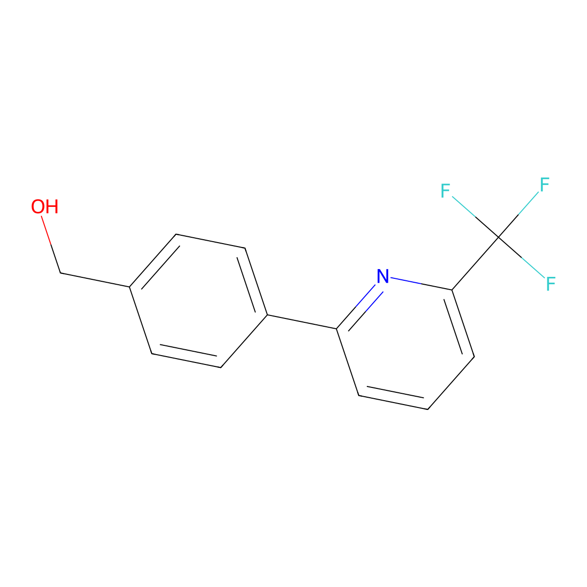 (4-(6-(Trifluoromethyl)pyridin-2-yl)phenyl)methanol molecular structure, CAS 1269390-95-5