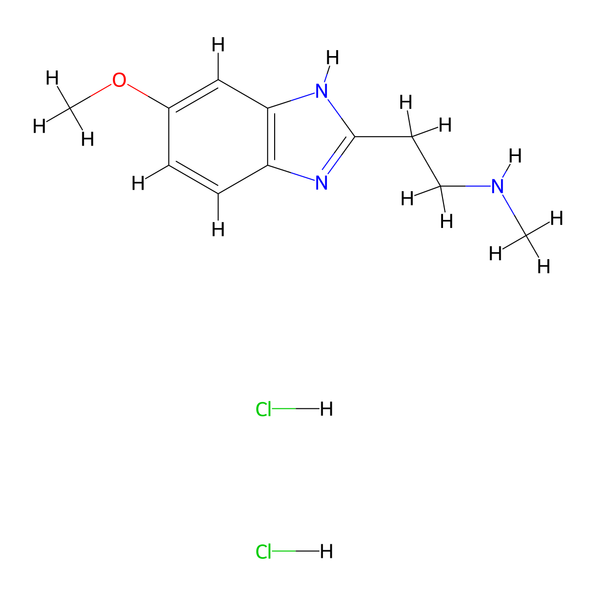 [2-(5-Methoxy-1H-benzimidazol-2-yl)ethyl]methylamine dihydrochloride molecular structure, CAS 1269393-89-6