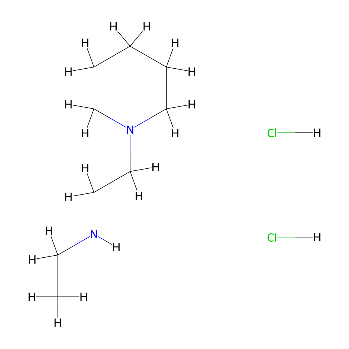 N-Ethyl-2-(1-piperidinyl)ethanamine dihydrochloride molecular structure, CAS 1269394-01-5