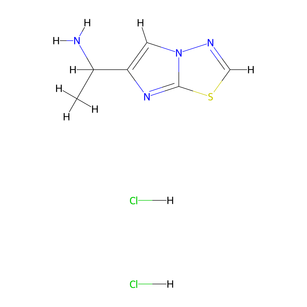 (1-Imidazo[2,1-b][1,3,4]thiadiazol-6-ylethyl)amine dihydrochloride molecular structure, CAS 1269394-15-1