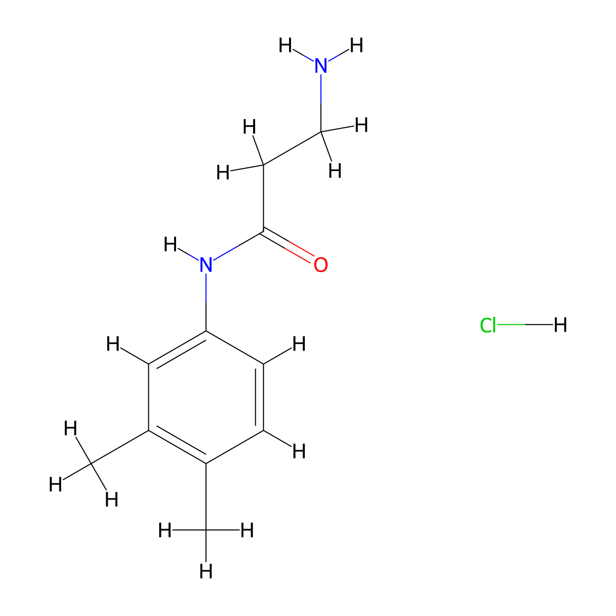N~1~-(3,4-dimethylphenyl)-beta-alaninamide hydrochloride molecular structure, CAS 1269394-19-5