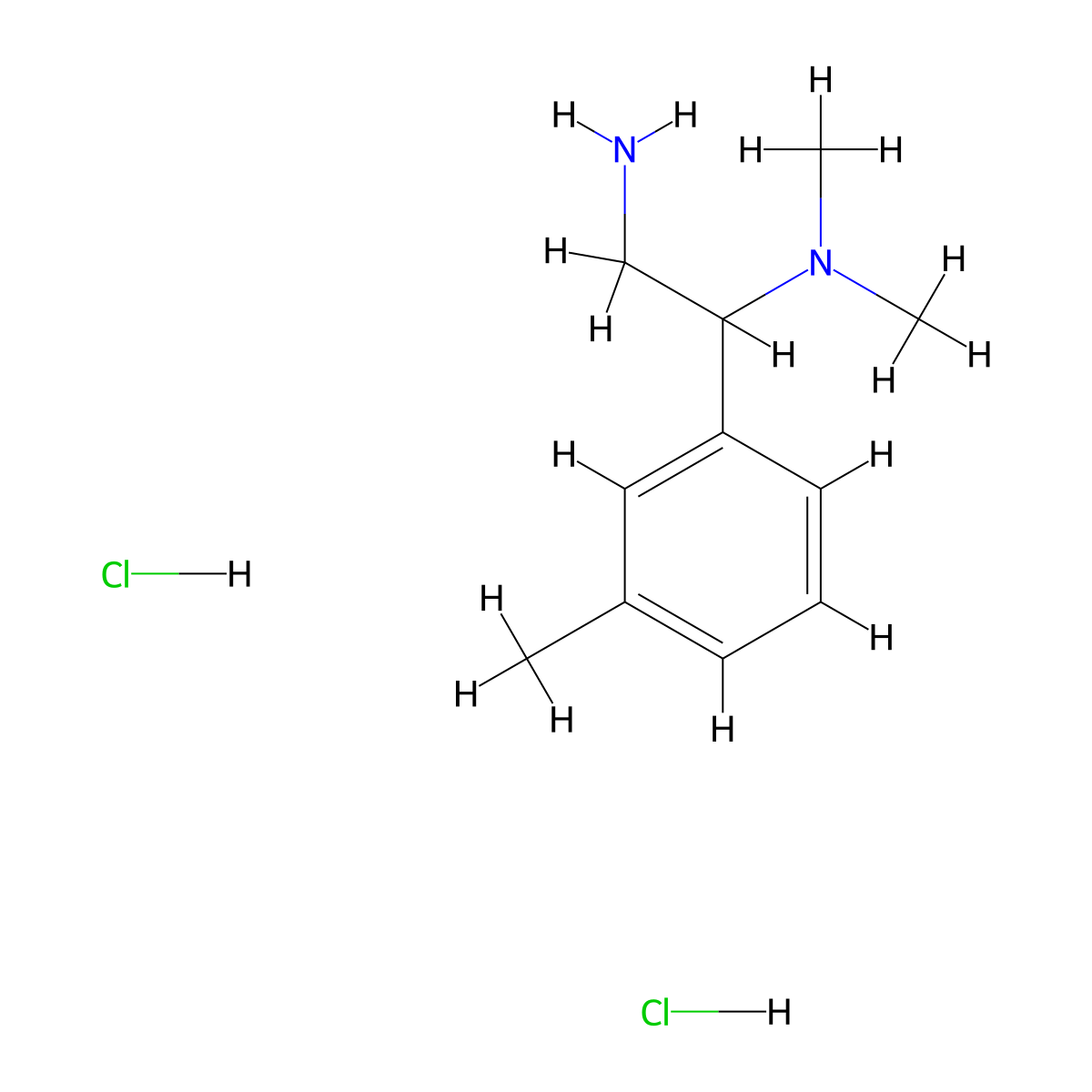N~1~,N~1~-dimethyl-1-(3-methylphenyl)-1,2-ethanediamine dihydrochloride molecular structure, CAS 1269394-33-3