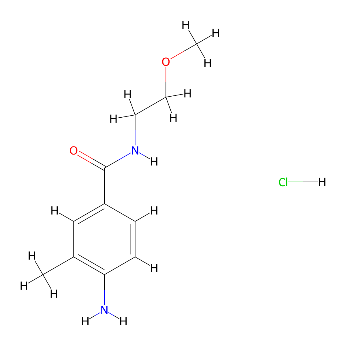 4-Amino-N-(2-methoxyethyl)-3-methylbenzamide hydrochloride molecular structure, CAS 1269394-38-8