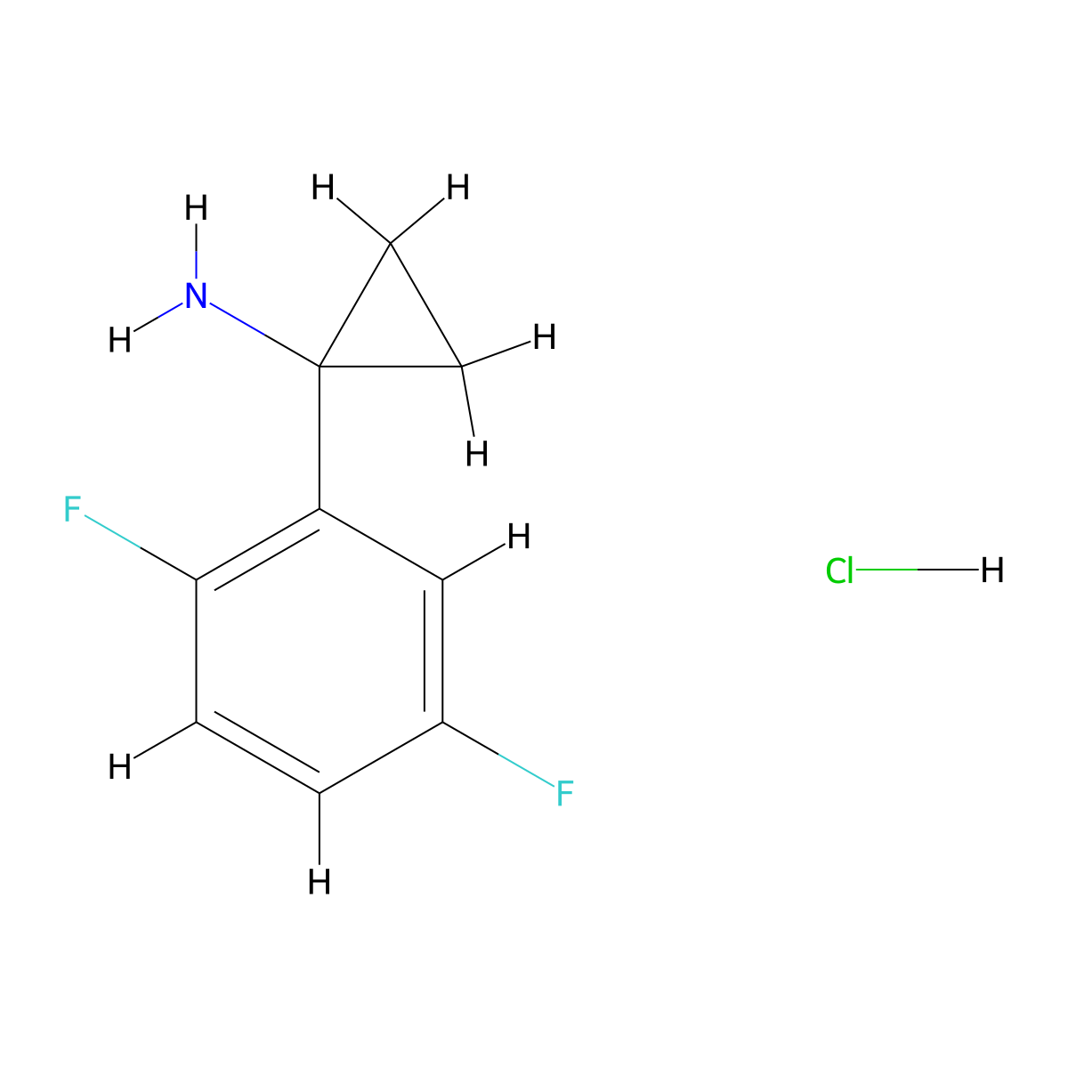 [1-(2,5-Difluorophenyl)cyclopropyl]amine hydrochloride molecular structure, CAS 1269397-45-6