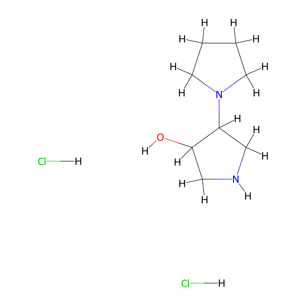 [1,3]Bipyrrolidinyl-4-ol dihydrochloride molecular structure, CAS 1269397-46-7