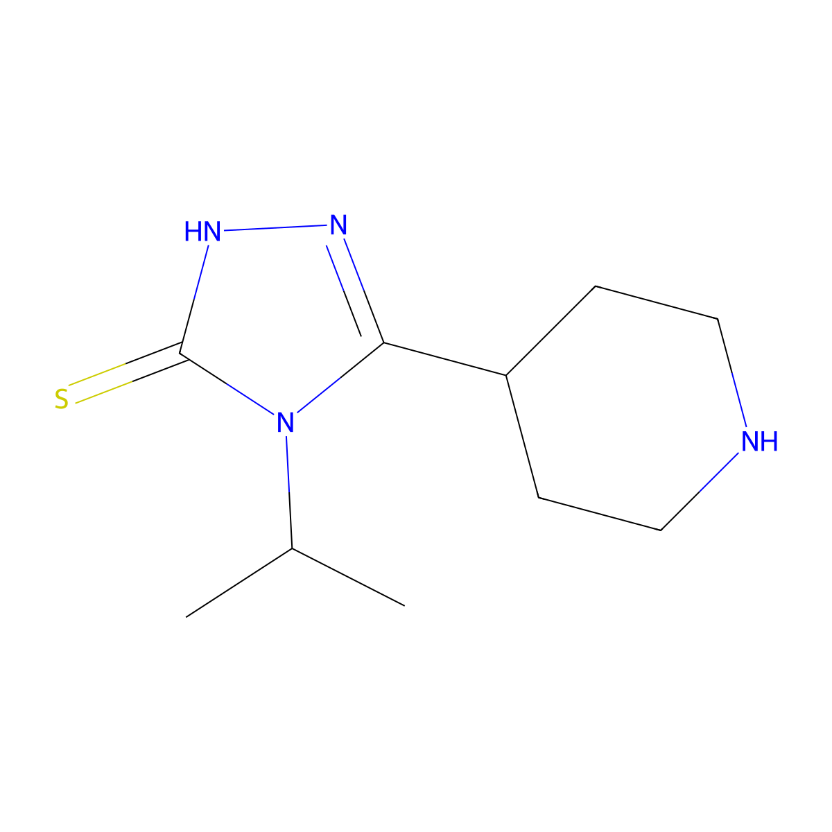 5-(Piperidin-4-yl)-4-(propan-2-yl)-4H-1,2,4-triazole-3-thiol molecular structure, CAS 1269400-63-6