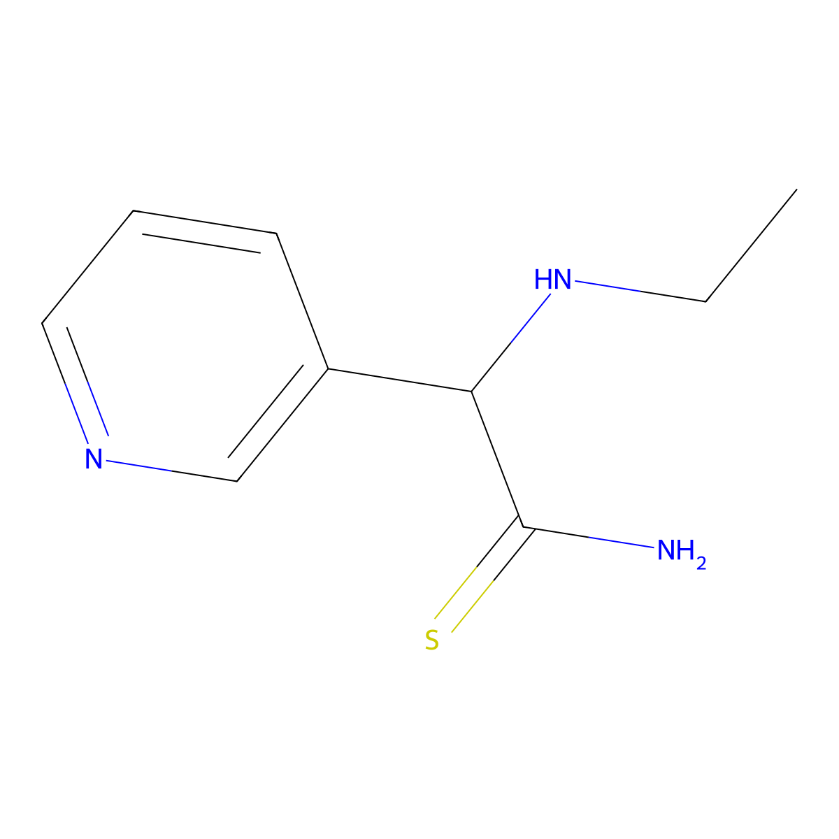 2-(Ethylamino)-2-(pyridin-3-yl)ethanethioamide molecular structure, CAS 1269400-64-7