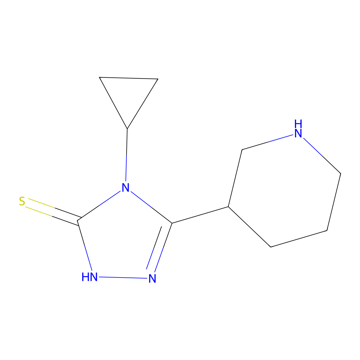 4-Cyclopropyl-5-(piperidin-3-yl)-4H-1,2,4-triazole-3-thiol molecular structure, CAS 1269400-65-8