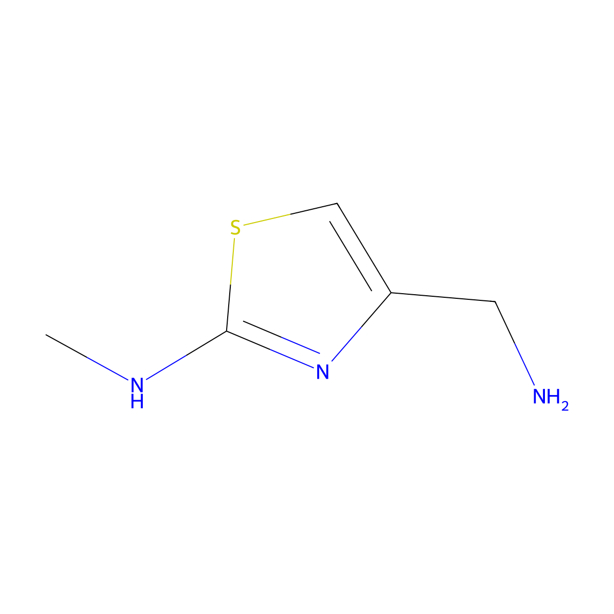 4-(aminomethyl)-N-methyl-1,3-thiazol-2-amine molecular structure, CAS 1269400-66-9