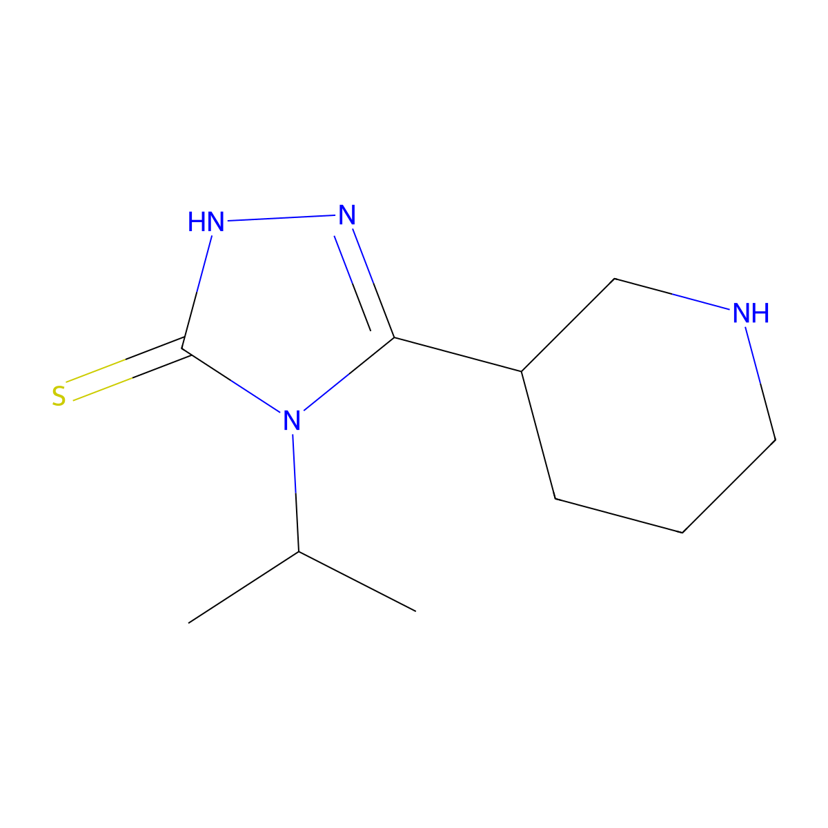 5-(Piperidin-3-yl)-4-(propan-2-yl)-4H-1,2,4-triazole-3-thiol molecular structure, CAS 1269400-67-0