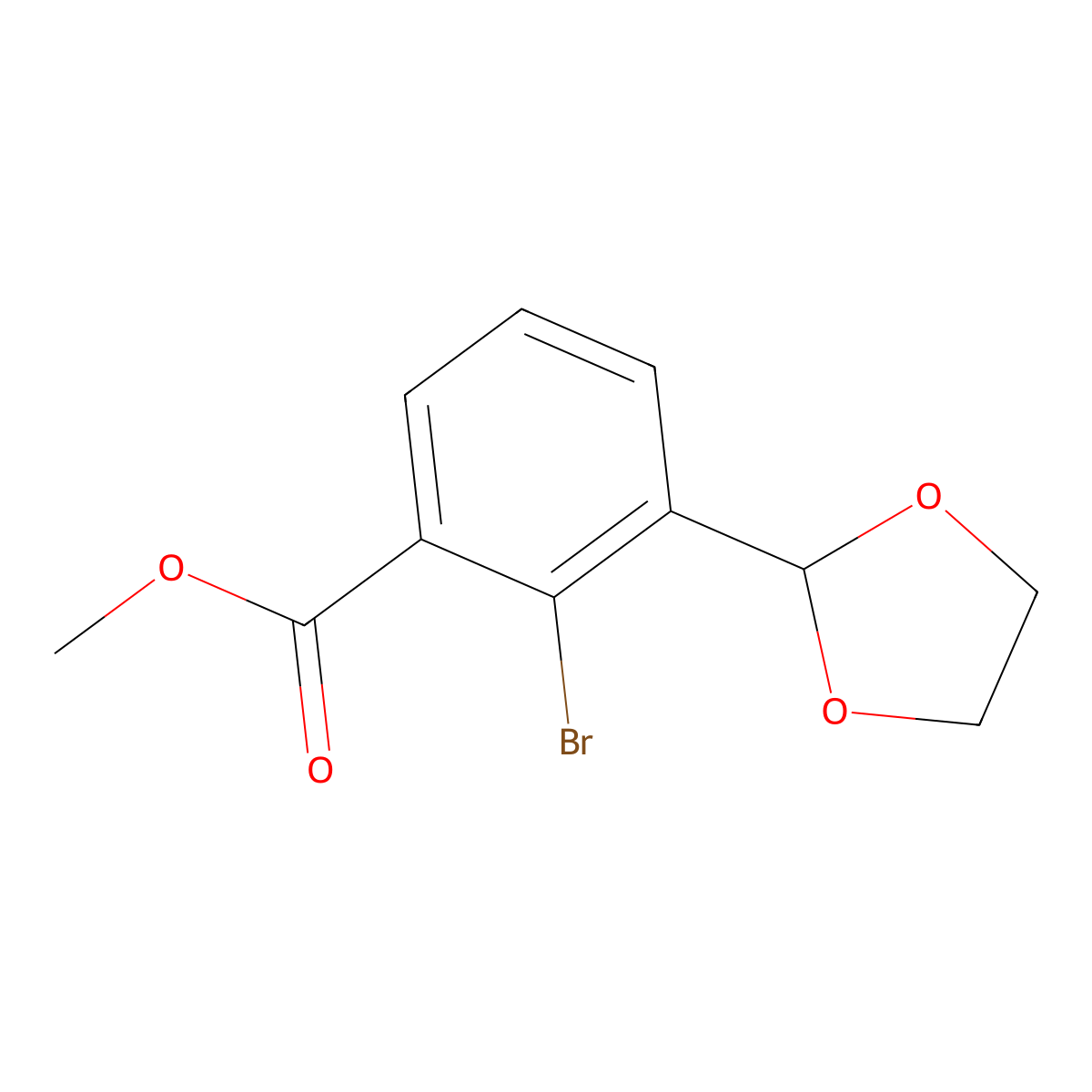 Methyl 2-bromo-3-(1,3-dioxolan-2-yl)benzoate molecular structure, CAS 1269411-36-0