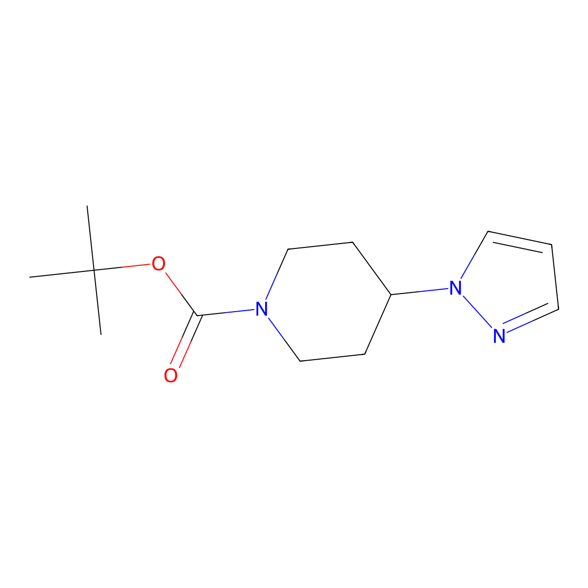 tert-butyl 4-(1H-pyrazol-1-yl)piperidine-1-carboxylate molecular structure, CAS 1269429-29-9