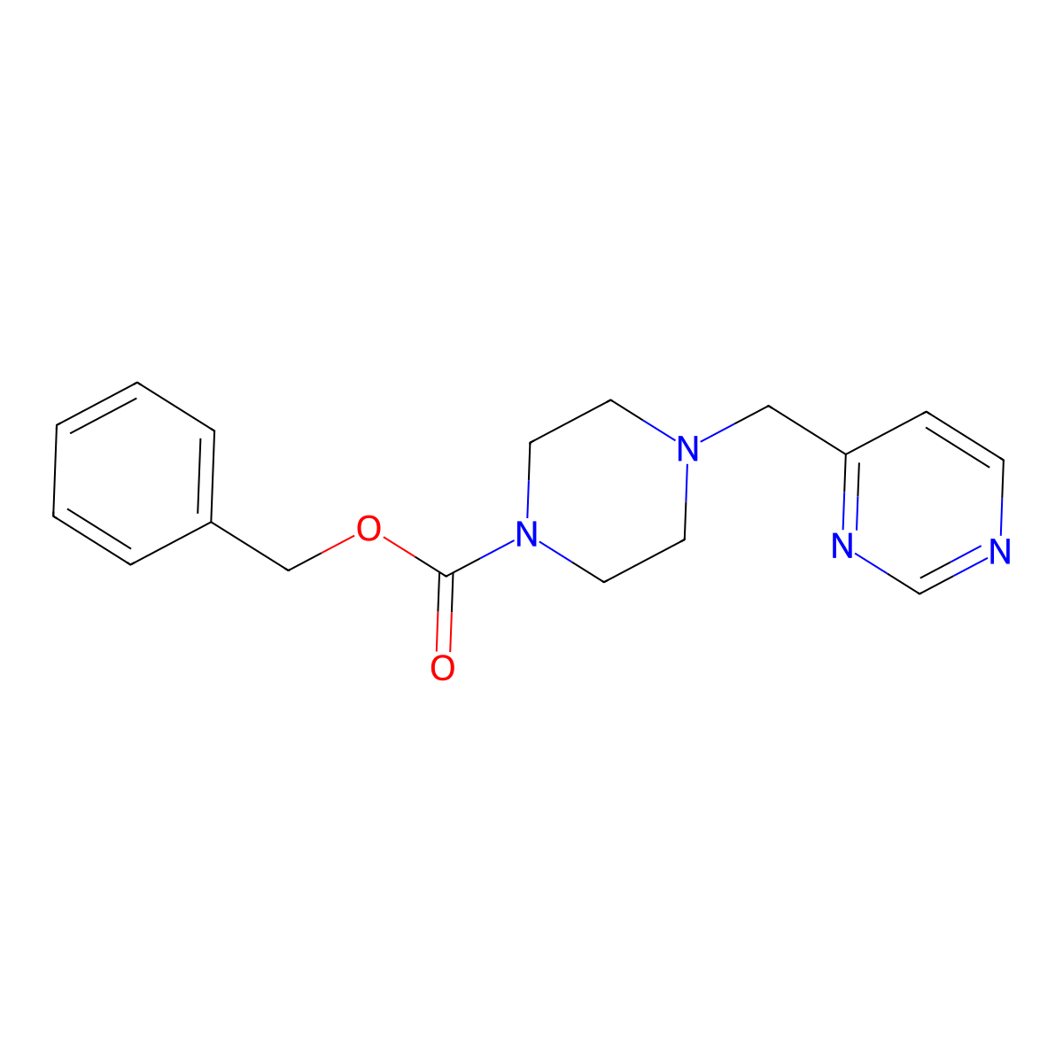 Benzyl 4-(pyrimidin-4-yl-methyl)piperazine-1-carboxylate molecular structure, CAS 1269430-58-1